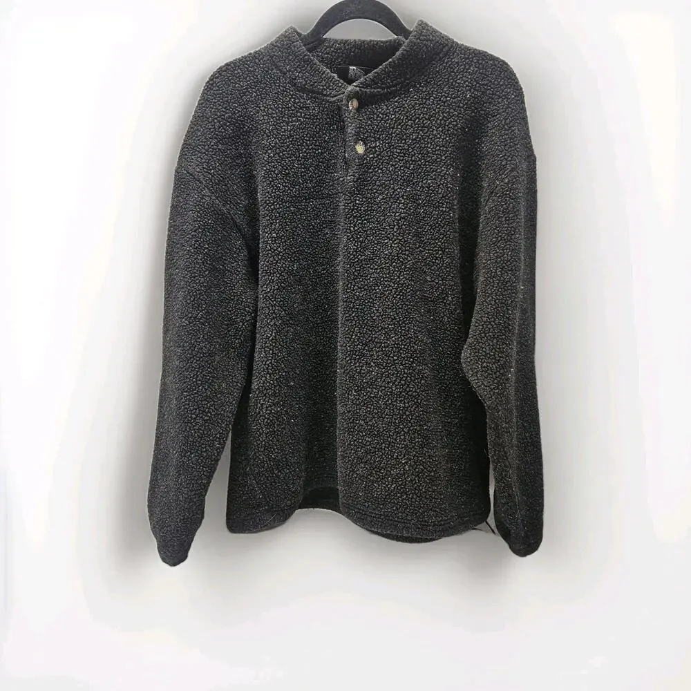 Sierra Pull Over Quarter Zip Fleece Sweater Charcoal Gray Men's XL Ski Winter